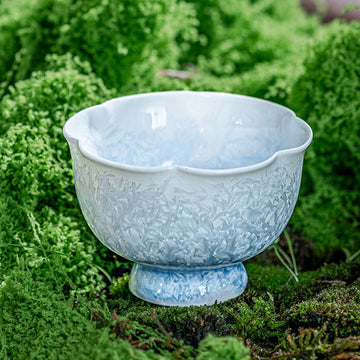 Ofenverändernde kristalline Glasur, kristallblaues Porzellan, Teetasse, Espressotasse, Eisschale