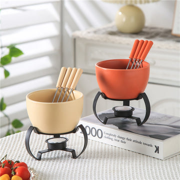 Ceramic Cheese Fondue, Cheese Melting Pot, Ice Cream Fire Boiler, European Cheese Pot, Chocolate Fondue
