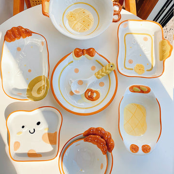 Cute Bread Ceramic Tableware