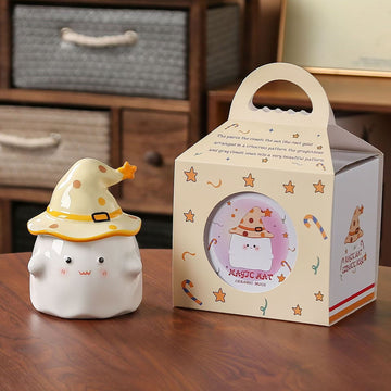 High Value Mug Cute Water Cup With Lid Halloween Gift Cartoon Ghost Ceramic Mug