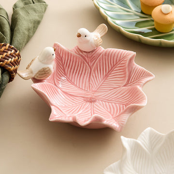 Birds dessert plates, ceramic jewelry storage plates, soap dishes
