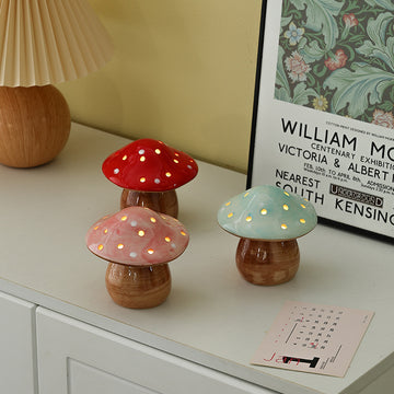 Glowing Mushroom Night Light Creative Bedroom Bedside Light Ins Vibe Ceramic Ornaments For Birthday Gift Items