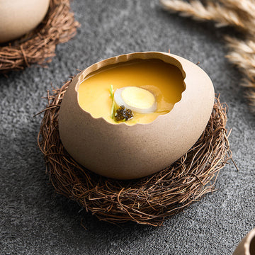 Eggshell Shape Steamed Egg Bowl, Dessert Bowl, Ceramic bowl, Yogurt bowl