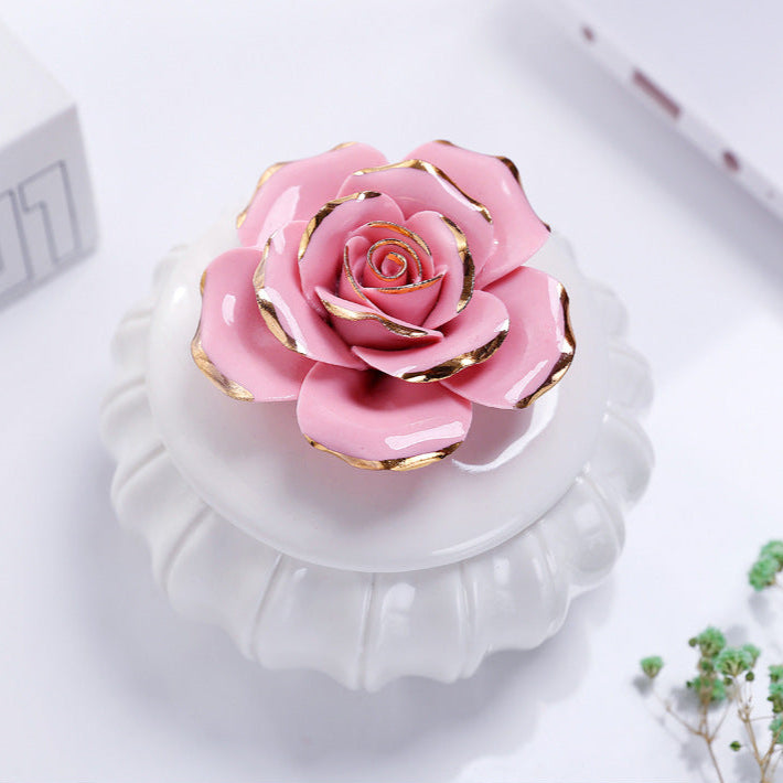 Ceramics Storage Jar, Hand-Painted Gold, Home Jewelry Box, Storage Box, Candlestick, Ornaments