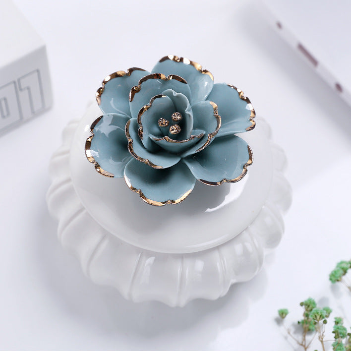 Ceramics Storage Jar, Hand-Painted Gold, Home Jewelry Box, Storage Box, Candlestick, Ornaments