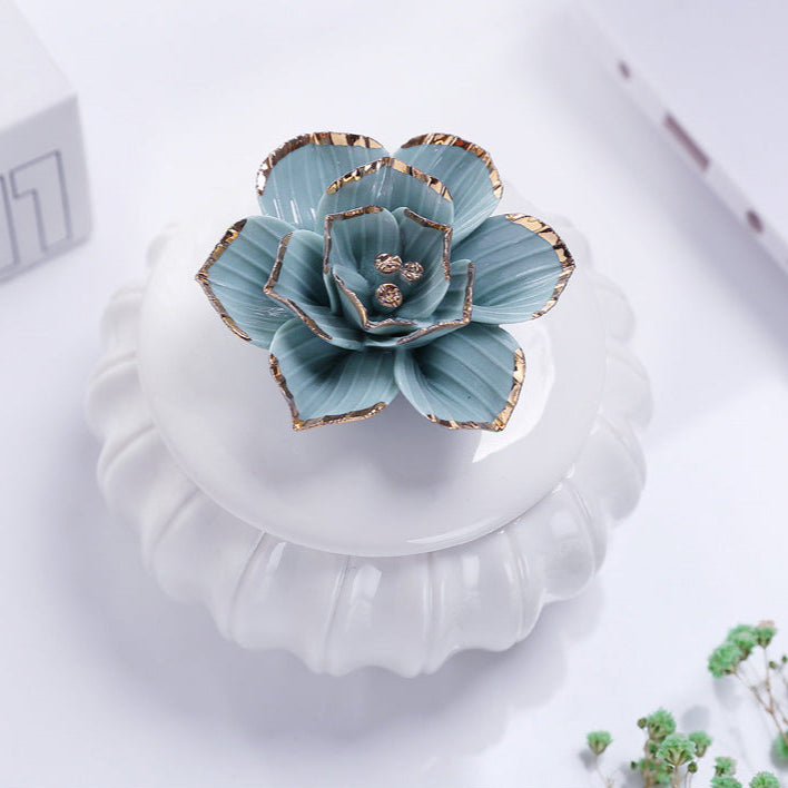 Ceramics Storage Jar, Hand-Painted Gold, Home Jewelry Box, Storage Box, Candlestick, Ornaments