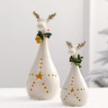 Cross Border Christmas Decoration Home Table Ornaments Ceramic Christmas Snowman Elk Glow Lamp Ornaments