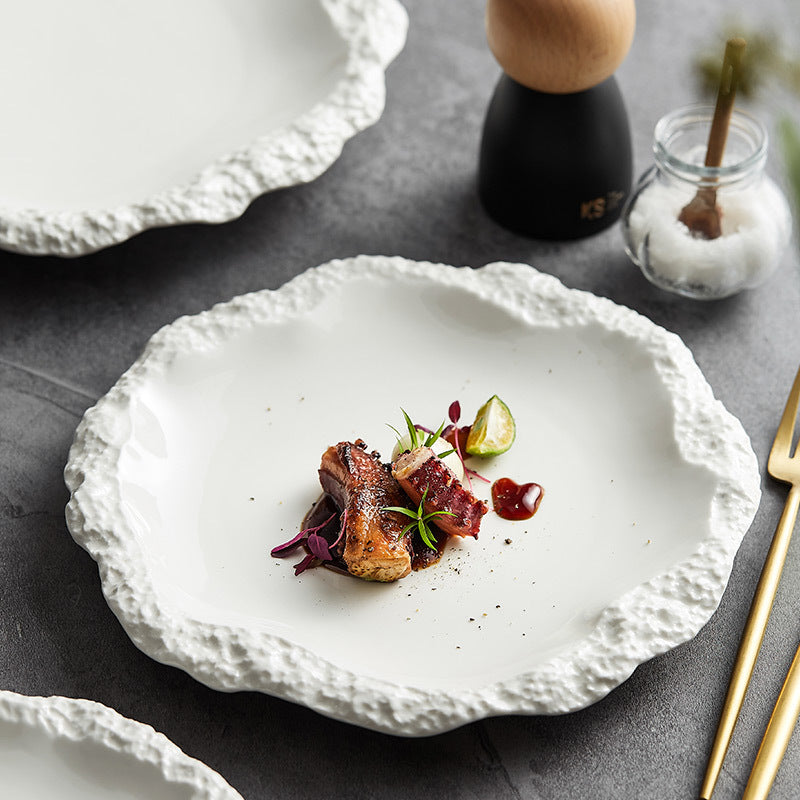  Porcelain Flat Plate Shallow Plate Hotel Tableware 