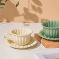 Palace Embossed Style Afternoon Tea Ceramic Coffee Cups