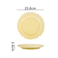 French Style Cream Dinnerware Ceramic Western Dinner Plate Lace Vintage Dessert Plate Cream Cake Plate
