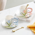 Ceramic Mug with Flower Pearl Glaze