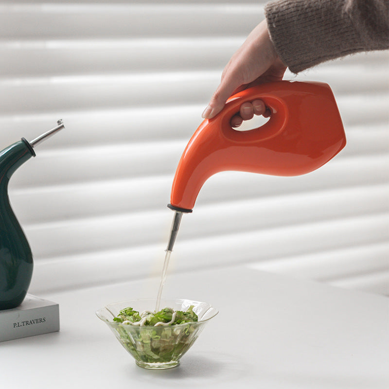 Ergonomic Design Ceramic Oil and Vinegar Bottle