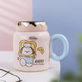 Creative Cartoon Bear Ceramic Mug Office Mug With Lid