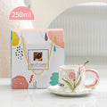 Ceramic Mug with Flower Pearl Glaze
