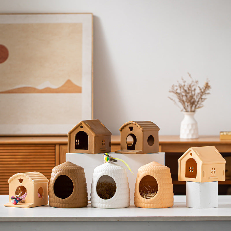 Hamster Ceramic House, Bird Sleeping Nest, Guinea Pig Small House