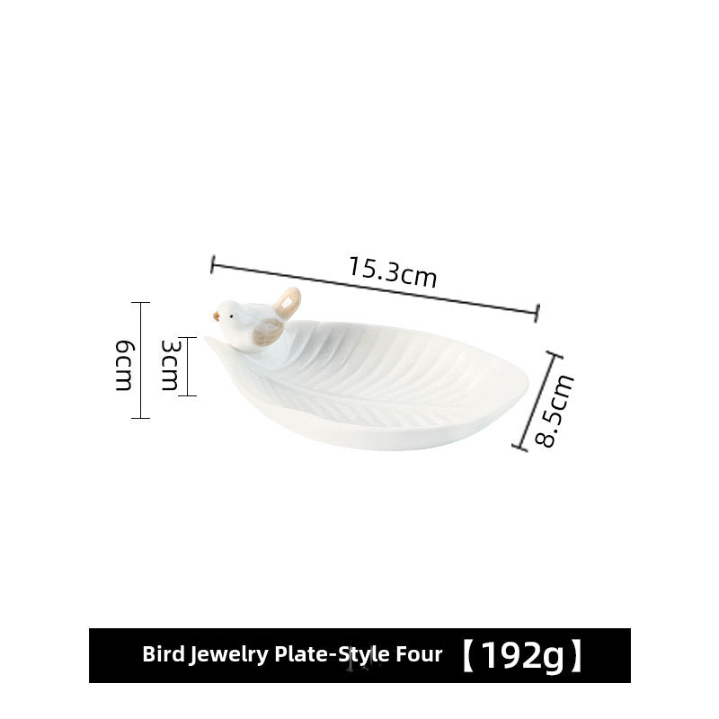 Birds dessert plates, ceramic jewelry storage plates, soap dishes