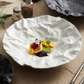 Pleated Deep Dish Plate Bowl Premium Japanese Style Tableware Western Food Salad Ceramic High-End Plate