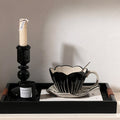 Hand Color Tulip Flowers Ceramic Coffee Cup Set Afternoon Tea Latte Cup
