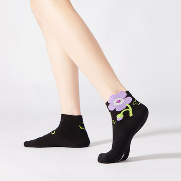 Women's Socks Tide Socks Cute Cartoon Flowers Tulip Women's Cotton Socks