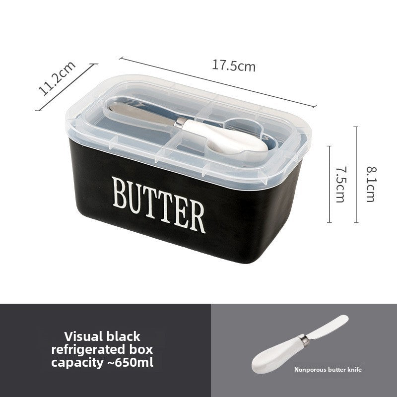Butter dish with butter knife
visable butter box
