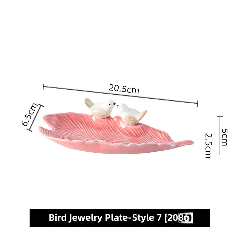 Birds dessert plates, ceramic jewelry storage plates, soap dishes
