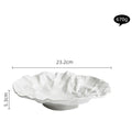 Pleated Deep Dish Plate Bowl Premium Japanese Style Tableware Western Food Salad Ceramic High-End Plate