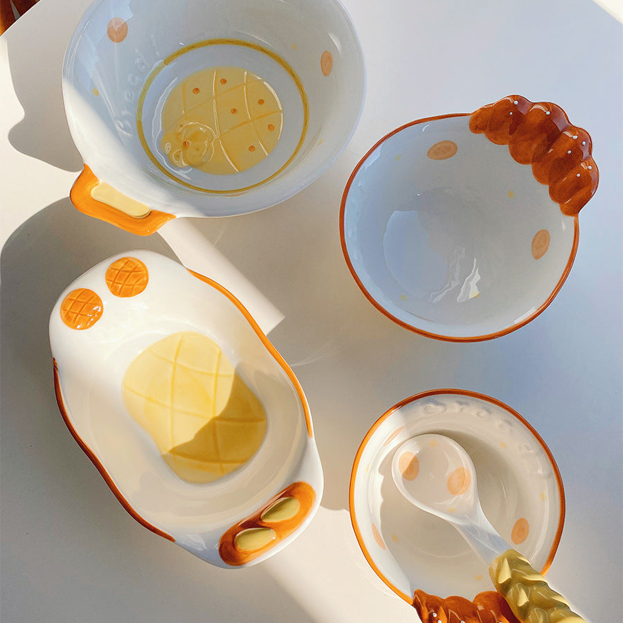 Cute Bread Ceramic Tableware