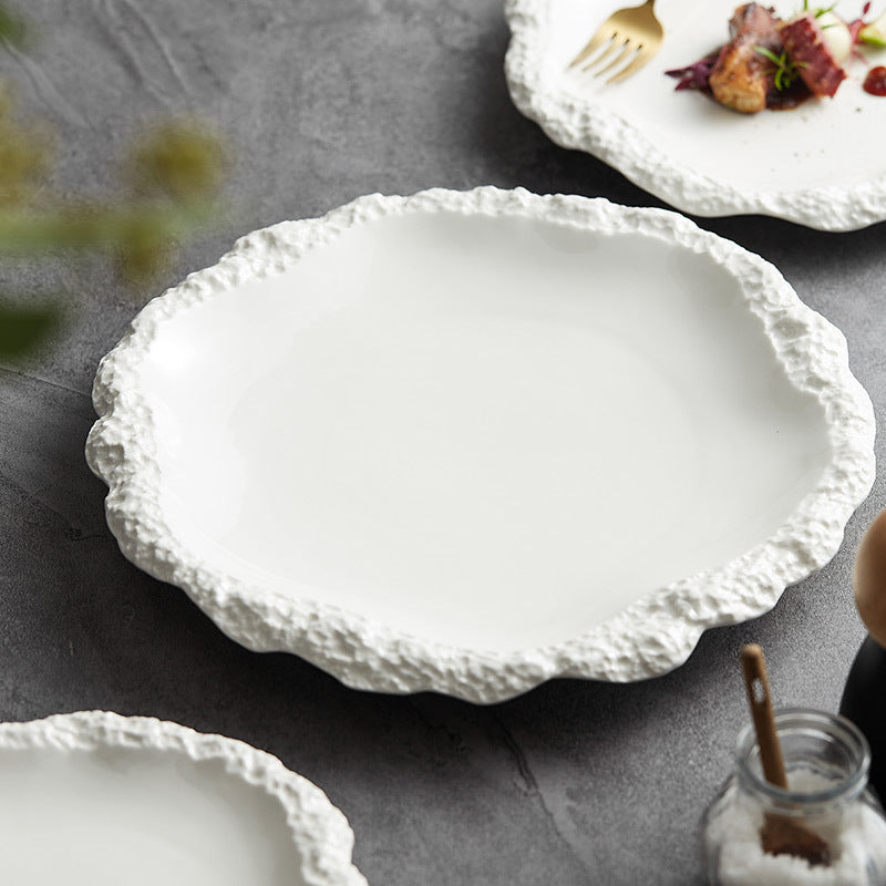  Porcelain Flat Plate Shallow Plate Hotel Tableware 