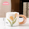 Ceramic Mug with Flower Pearl Glaze