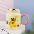 Creative Cartoon Bear Ceramic Mug Office Mug With Lid