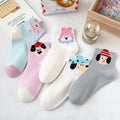 Women's Socks Tide Socks Cute Cartoon Flowers Tulip Women's Cotton Ankle Socks