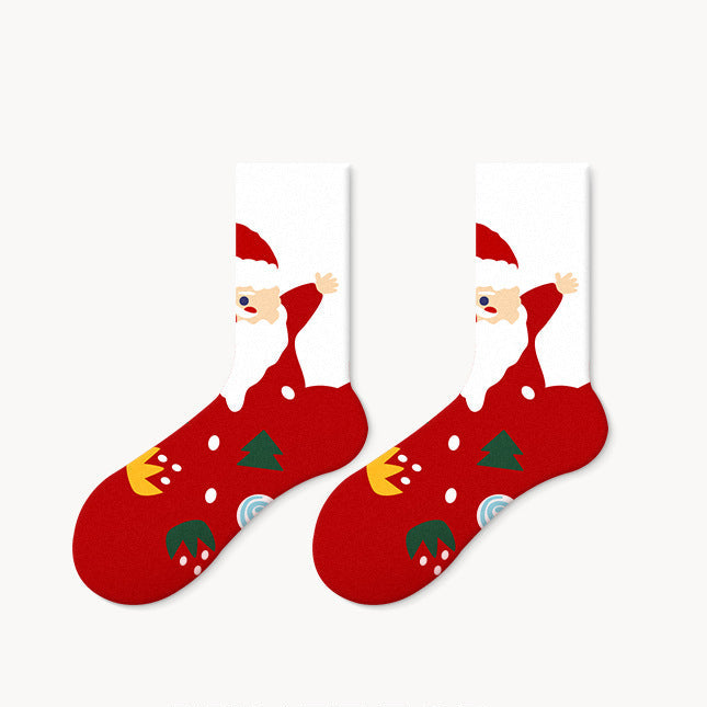 Deer Christmas Crew Socks Gift Box Medium Tube Cotton Socks Male And Female Couple Autumn And Winter Cartoon Cute Christmas Gift