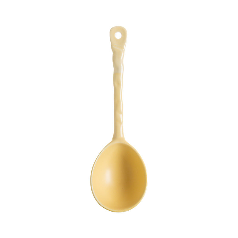 Porcelain Long Handle Spoon Soup Spoon