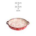 Japanese Style Baking Tray Ceramic Pizza Tray Microwave Oven High Temperature Resistant Baking Tray Tableware