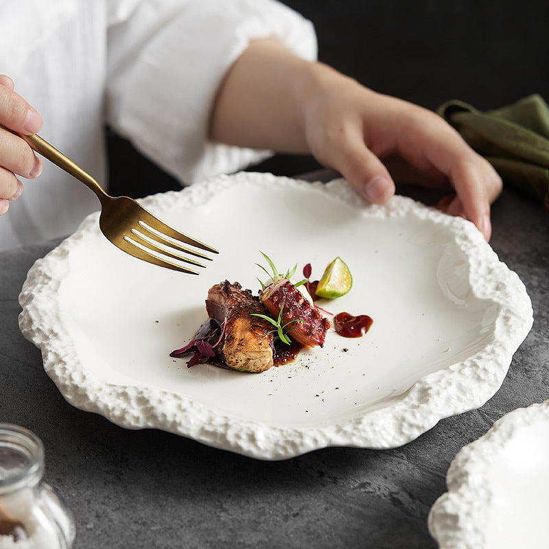  Porcelain Flat Plate Shallow Plate Hotel Tableware 