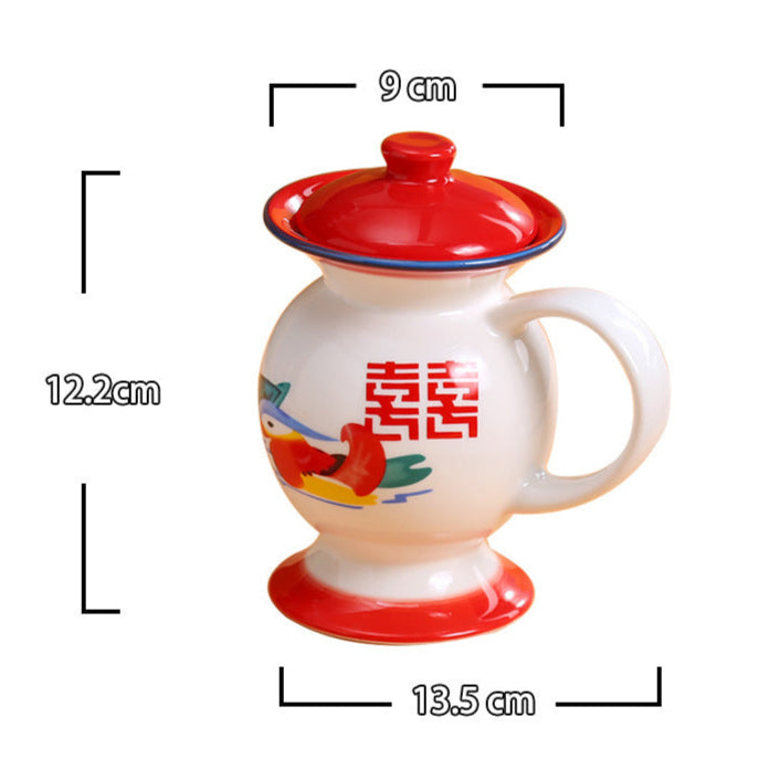 60s-70s Traditional Chinese Design Creative Funny Ceramic Mugs