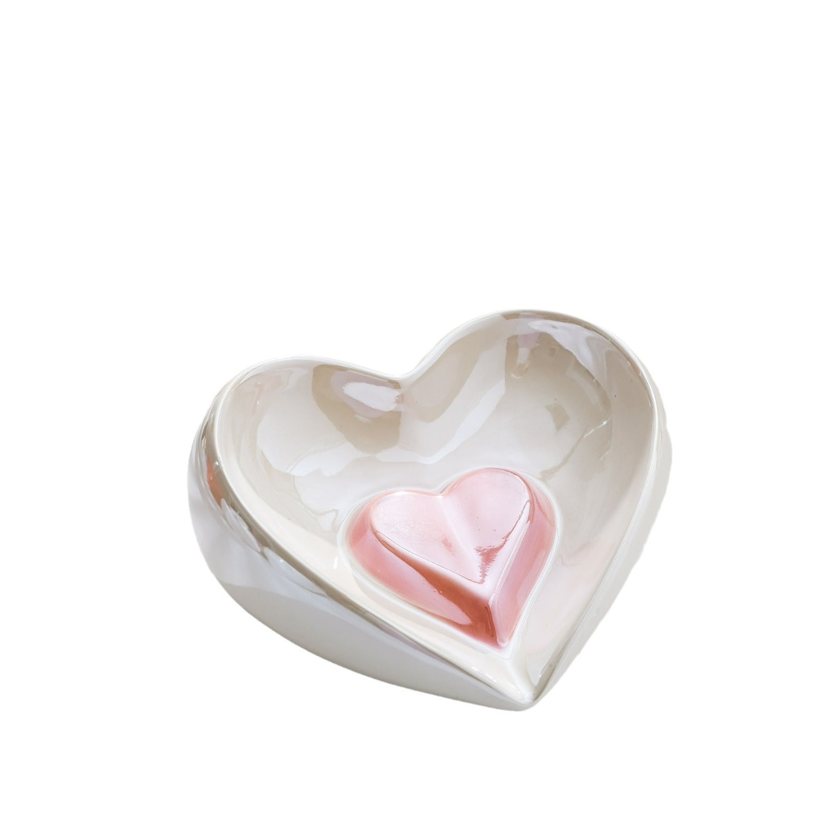 Home Drainage, Pearl Glaze Heart-Shaped Soap Box, Soap Box, Soap Box, Jewelry Plate