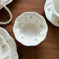 French Vintage Rose Branch Embossed Ceramic Dinner Plate Ceramic Bowl Ceramic Saucer