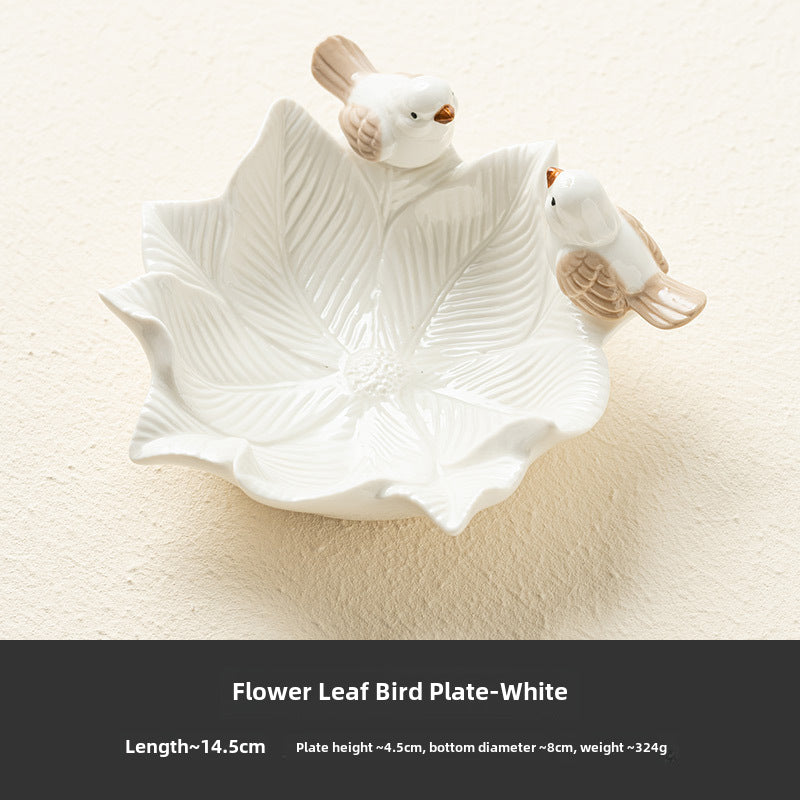 Birds dessert plates, ceramic jewelry storage plates, soap dishes