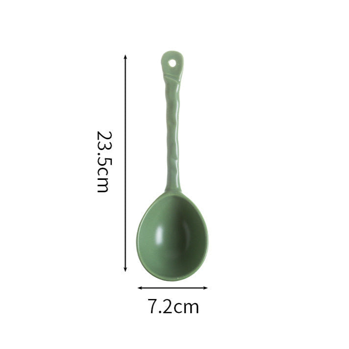 Porcelain Long Handle Spoon Soup Spoon
