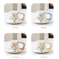 Ceramic Mug with Flower Pearl Glaze