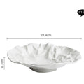 Pleated Deep Dish Plate Bowl Premium Japanese Style Tableware Western Food Salad Ceramic High-End Plate