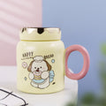 Creative Cartoon Bear Ceramic Mug Office Mug With Lid