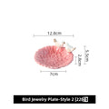 Birds dessert plates, ceramic jewelry storage plates, soap dishes