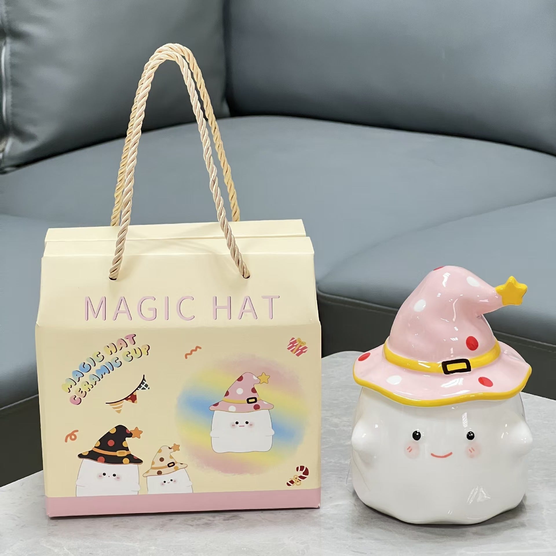 High Value Mug Cute Water Cup With Lid Halloween Gift Cartoon Ghost Ceramic Mug