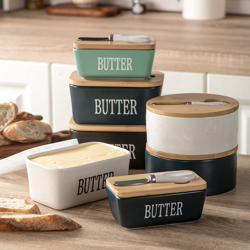 Butter dish with butter knife
visable butter box