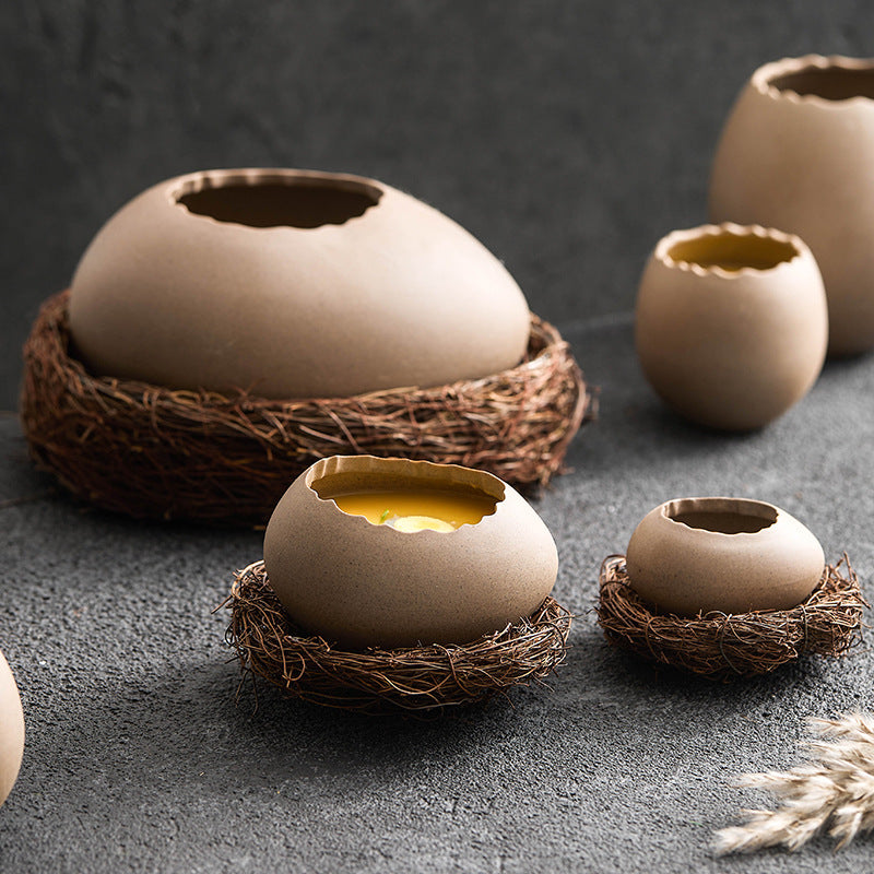 Eggshell Shape Steamed Egg Bowl, Dessert Bowl, Ceramic bowl, Yogurt bowl