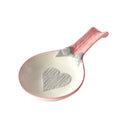 Ceramic Spoon Rest Spoon Holder Heart and Bowknot