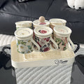 Retro Style Floral Mug High Temperature Resistant Afternoon Tea Ceramic Mug Set Premium Housewarming Gifts