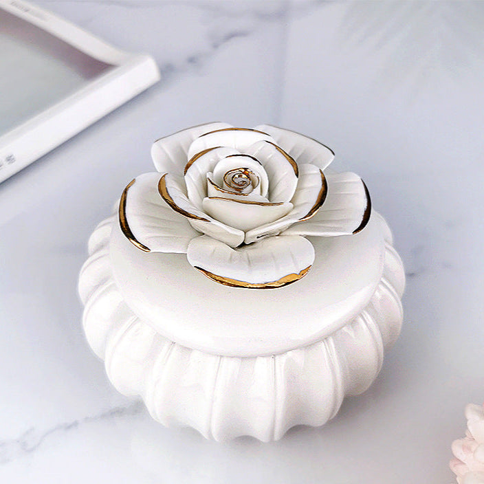 Ceramics Storage Jar, Hand-Painted Gold, Home Jewelry Box, Storage Box, Candlestick, Ornaments